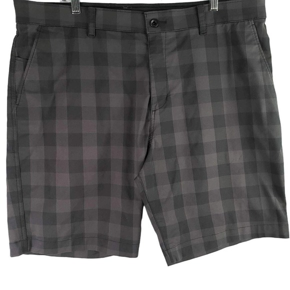 Nike Golf Tech UV Men’s 40 Dri-Fit 9” Shorts Plaid Gray Flat Front Chino - Picture 3 of 12